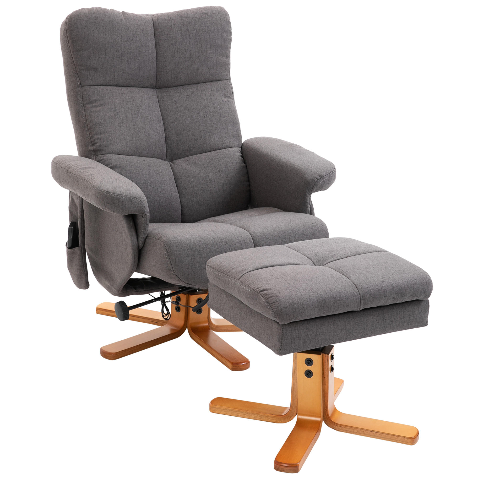 RELAXSESSEL, Massagesessel, Dunkelgrau - Dunkelgrau, Holz/Kunststoff (86/99/80cm) - HOMCOM