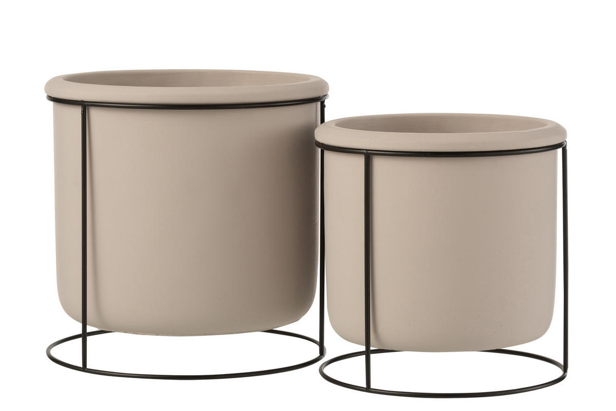 BLUMENTOPF HÄNGEND - Töpferei - Grau - L - Ø 20 cm - Grau, Keramik (20/19.5cm) - J-Line