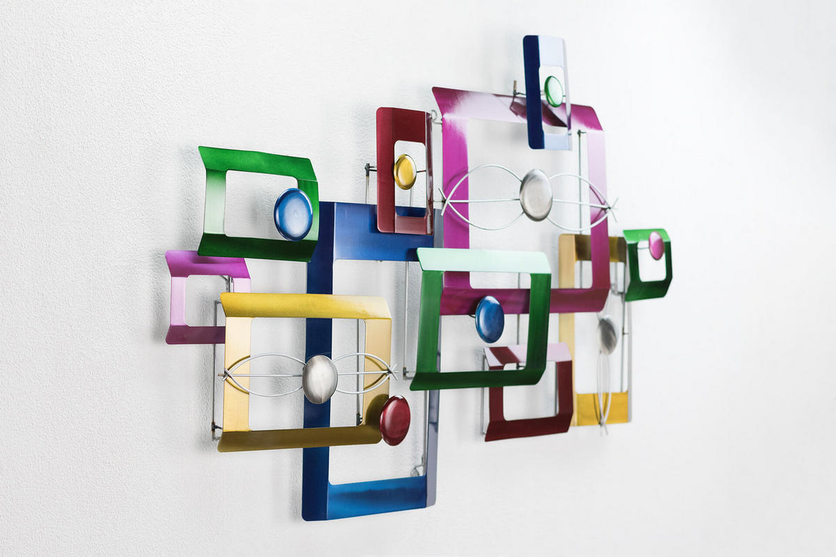 WANDDEKO Bunt 115/71 cm - Multicolor, Metall (3.1/71/8cm) - KUNSTLOFT