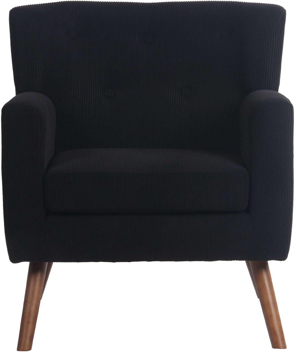SESSEL Cord Schwarz - Schwarz/Braun, Holz/Textil (72/80/74cm) - CLP