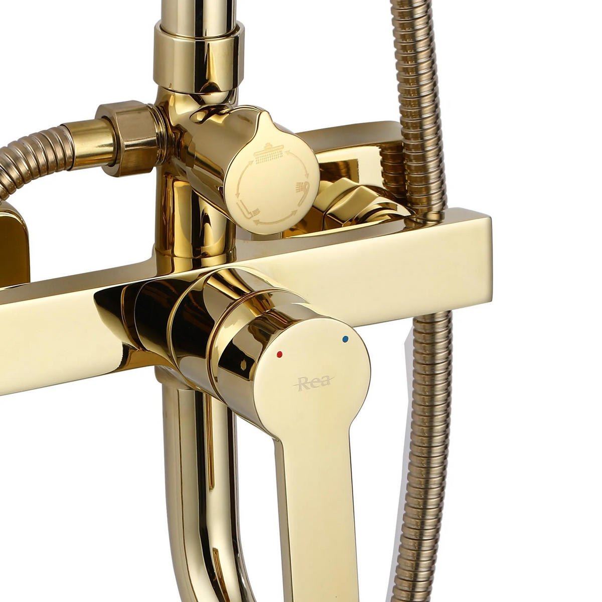 DUSCHGARNITUR Rea Argus Gold - Goldfarben, Metall (23/144/44cm) - REA