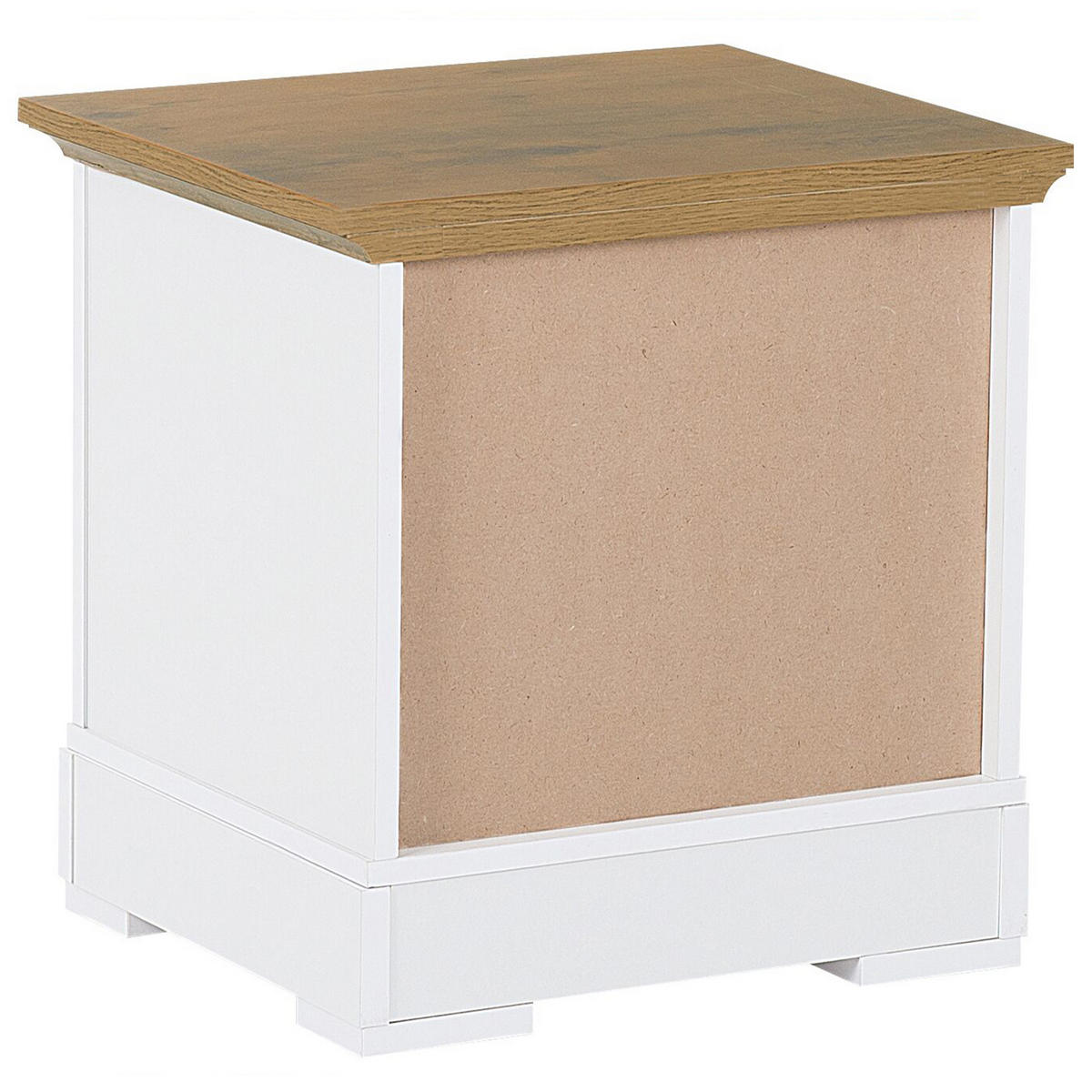 NACHTTISCH weiß/heller Holzfarbton Winglay - Hellbraun/Weiß, Holzwerkstoff (48/50/40cm) - Beliani