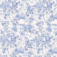 FOTOTAPETE Blumen und Vögel 300 x 280 cm - Blau, Papier (300/280cm) - Sanders & Sanders