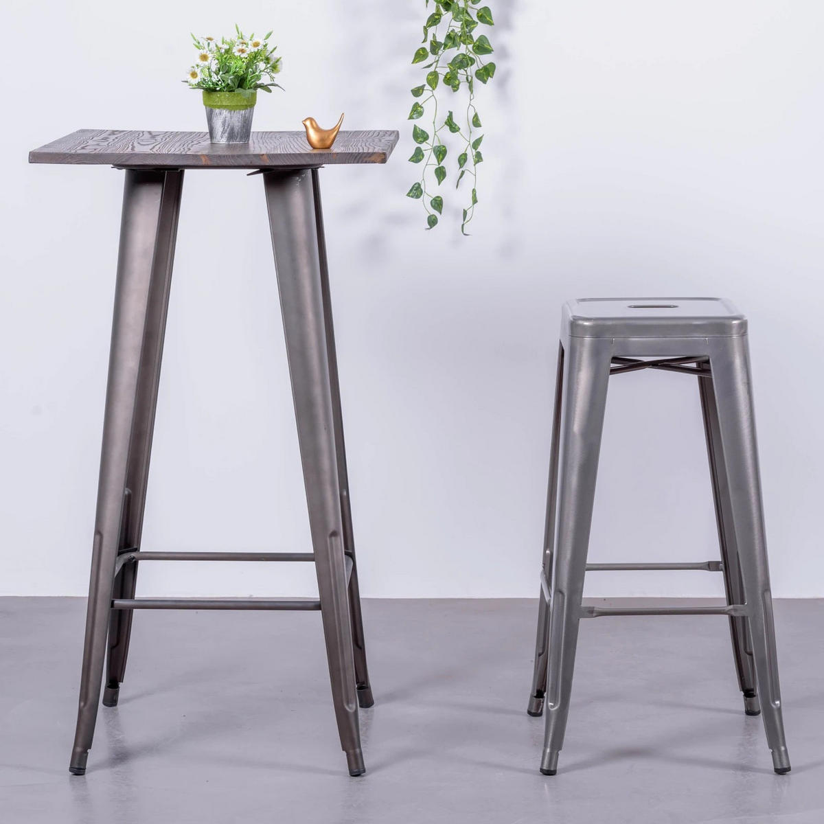 HOCKER Metall Alufarben - Alufarben, Metall (43/78/43cm) - Nest Dream