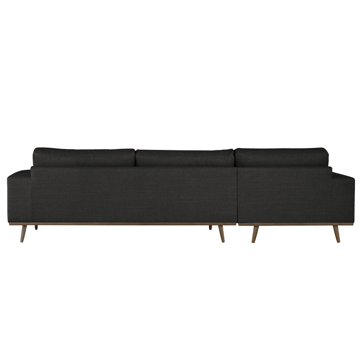 ECKSOFA mit Ottomane - Eichefarben/Schwarz, Eichenholz/Textil (287/219cm) - home24