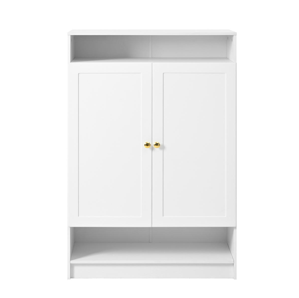 SCHUHSCHRANK 146/34/109 cm in Weiß mit 2 Türen und höhenverstellbaren Böden - Weiß, Holzwerkstoff (146/109/34cm) - BEAOK