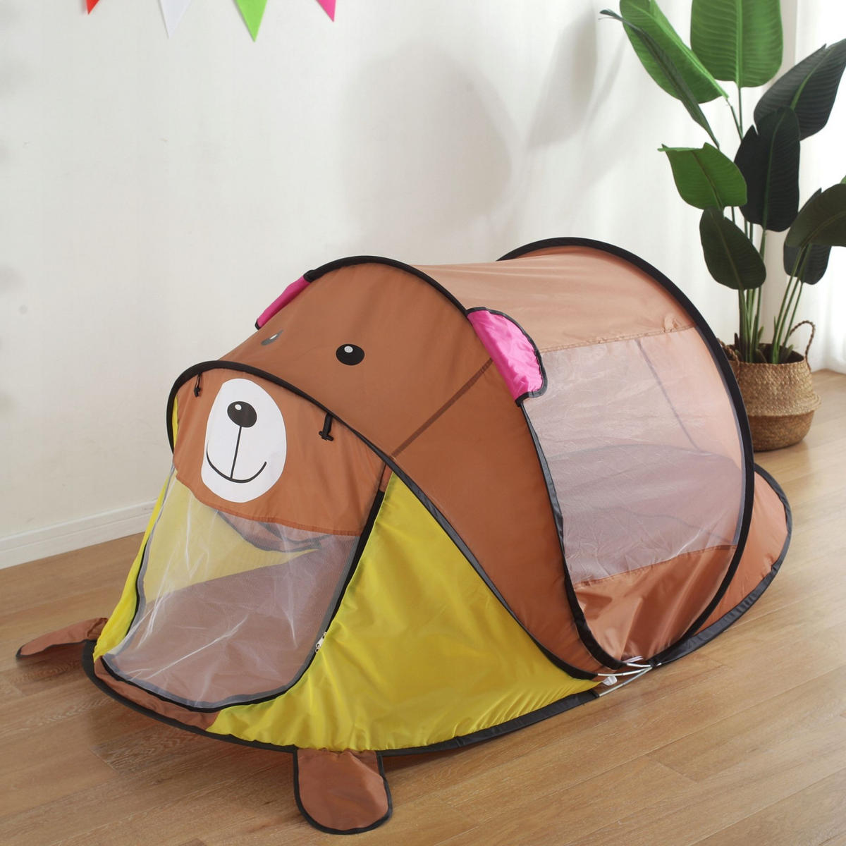 SPIELZELT Strandzelt Kinder Braun - Braun, Kunststoff (100/182cm) - KRUMAD