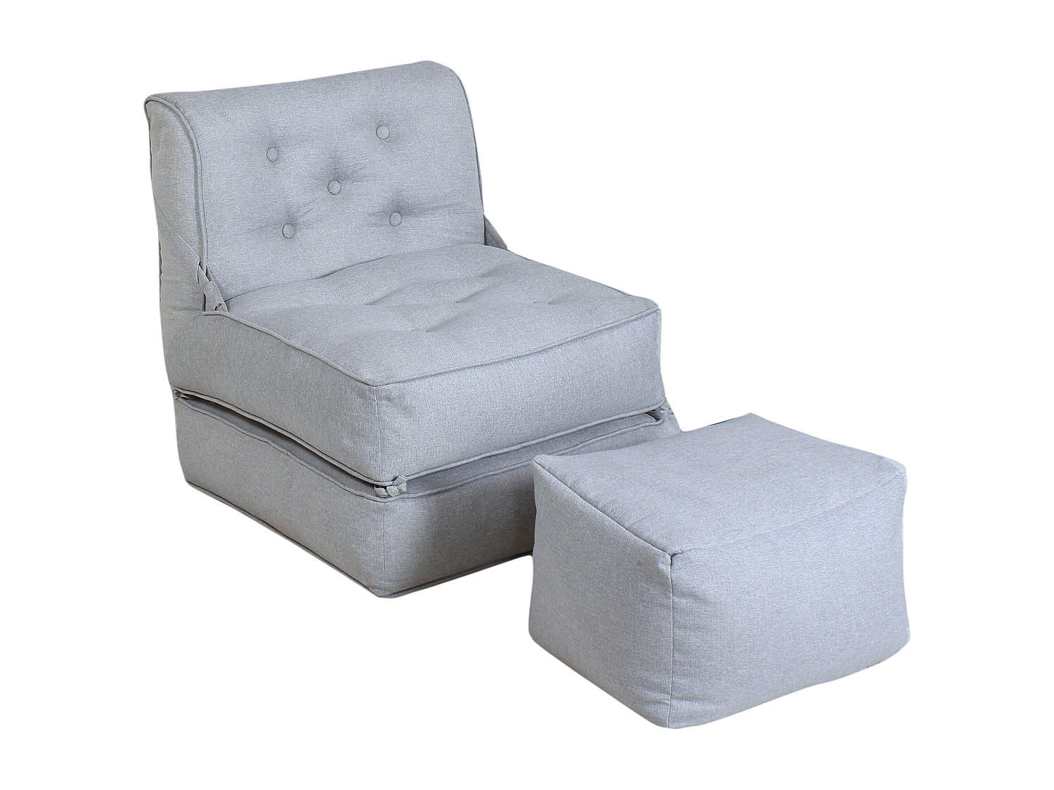 SCHLAFSESSEL - 1 Person - stoff - hellgrau Zonira - Hellgrau, Textil (65/75/70cm) - Vente-Unique