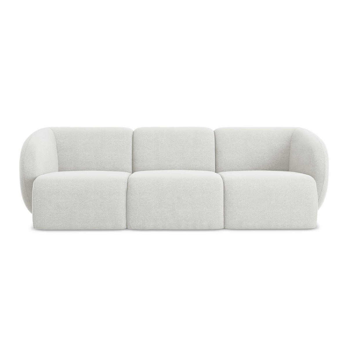 3-SITZER SOFA Bouclé Stoff Weiß - Schwarz/Weiß, Holzwerkstoff/Kunststoff (244/75/94cm) - LaMiaSofa