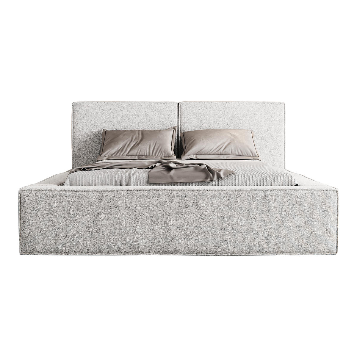 POLSTERBETT LESTI 140x200 cm, Hellgrau - Hellgrau, Textil (200/140cm) - Fedve