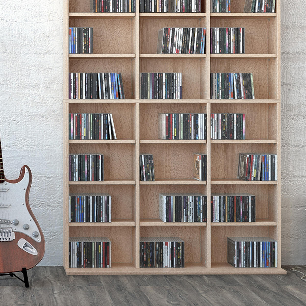CD-REGAL Jukebox Sonoma 102 x 178 cm - Sonoma Eiche, Holzwerkstoff (102/178/16cm) - Vicco