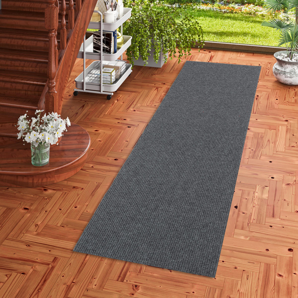 SCHMUTZFANGLÄUFER FUSSMATTEN LÄUFER TURBO - Grau, Textil (100/300cm) - Snapstyle
