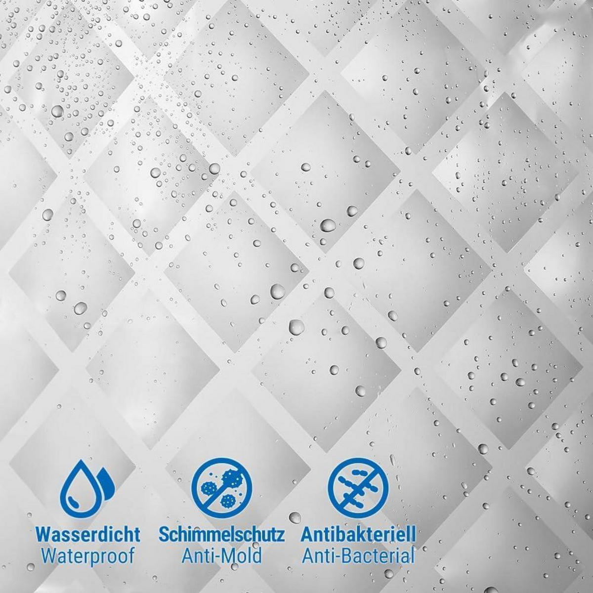 DUSCHVORHANG 3D Rhombus Transparent 240 x 200 cm - Transparent, Kunststoff (200/240cm)