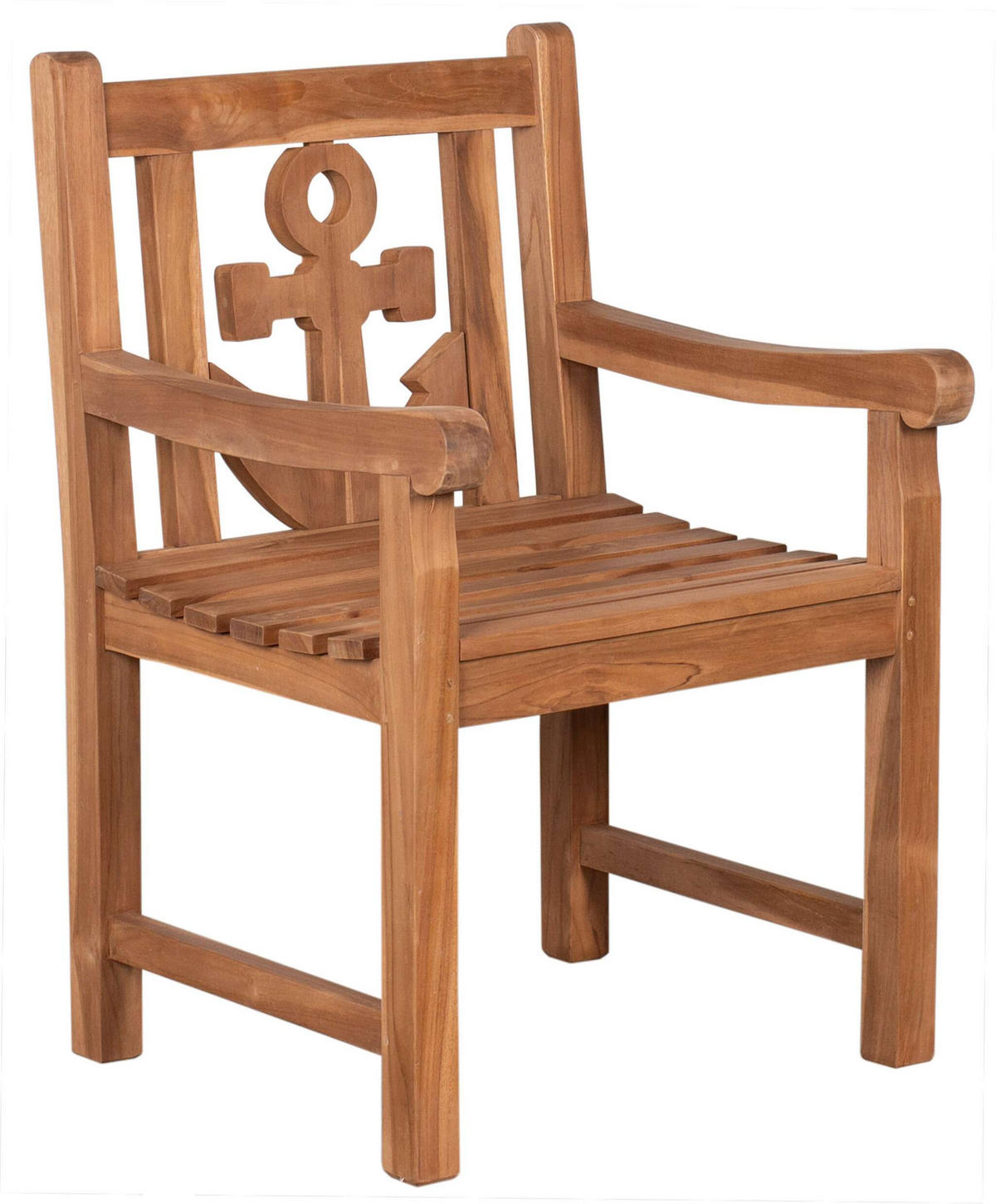 GARTENSTUHL Anker - Braun, Naturmaterialien/Metall (60/91/60cm) - Mr. Deko