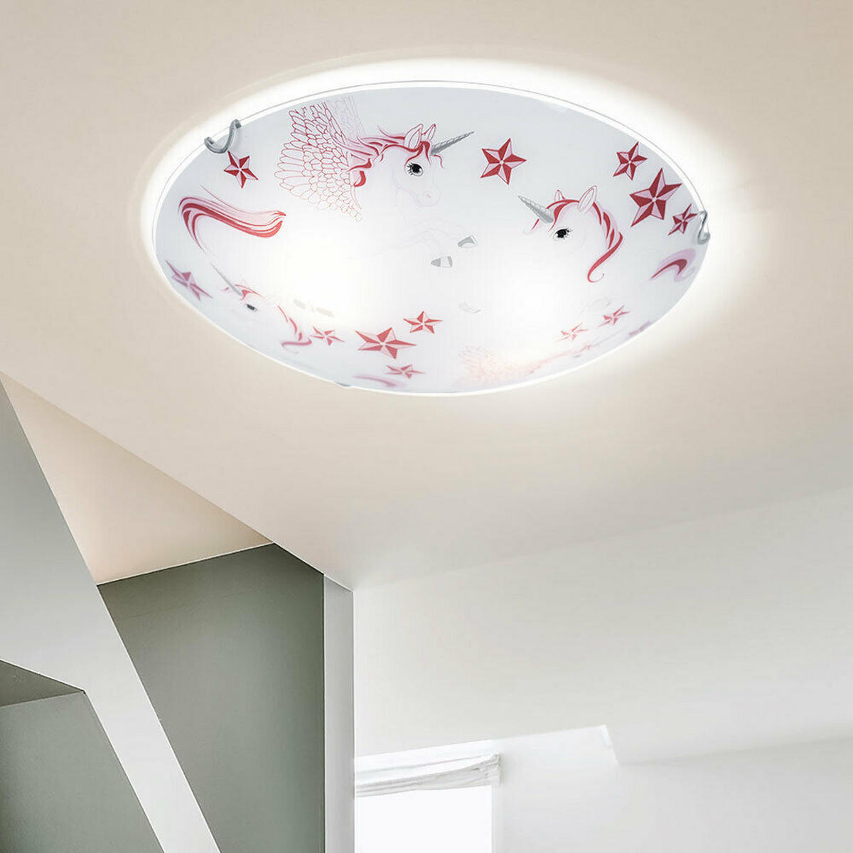 LED DECKENLEUCHTE Natalie Metall Rosa - Rosa, Glas (30/30/8.5cm) - Globo Lighting