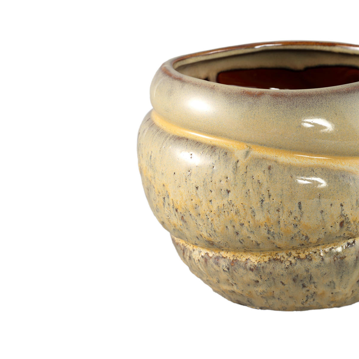 TOPF Jordanna Gelb 22/22/16.5cm - Gelb, Keramik (16.5cm) - PTMD Collection