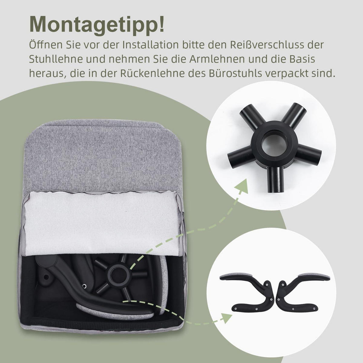 BÜROSTUHL Ergonomisch Grau Stoff - Grau, Textil (68/115/65cm)
