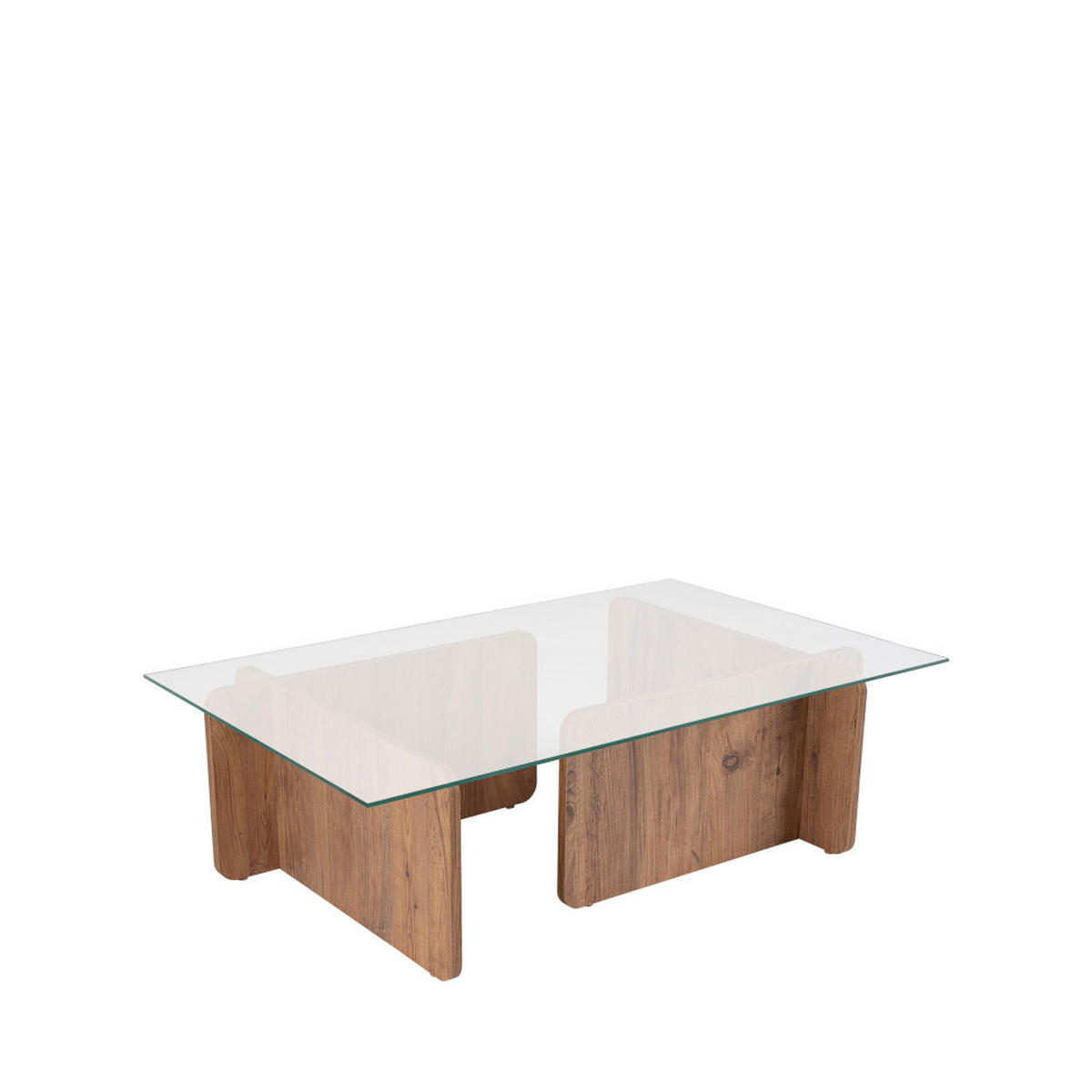 COUCHTISCH - Glas - Dunkles Holz - Nussbaumfarben, Glas (105/65/30cm) - Drawer