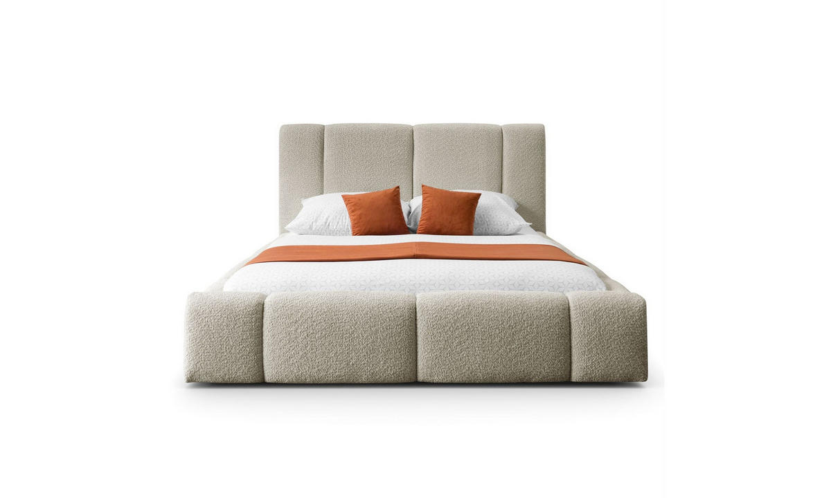 POLSTERBETT ELENA 180x200 cm Beige (Anthology 2), 34 Holzlatten, Kopfteil 108 cm - Beige, Textil (180/200cm) - Lookway