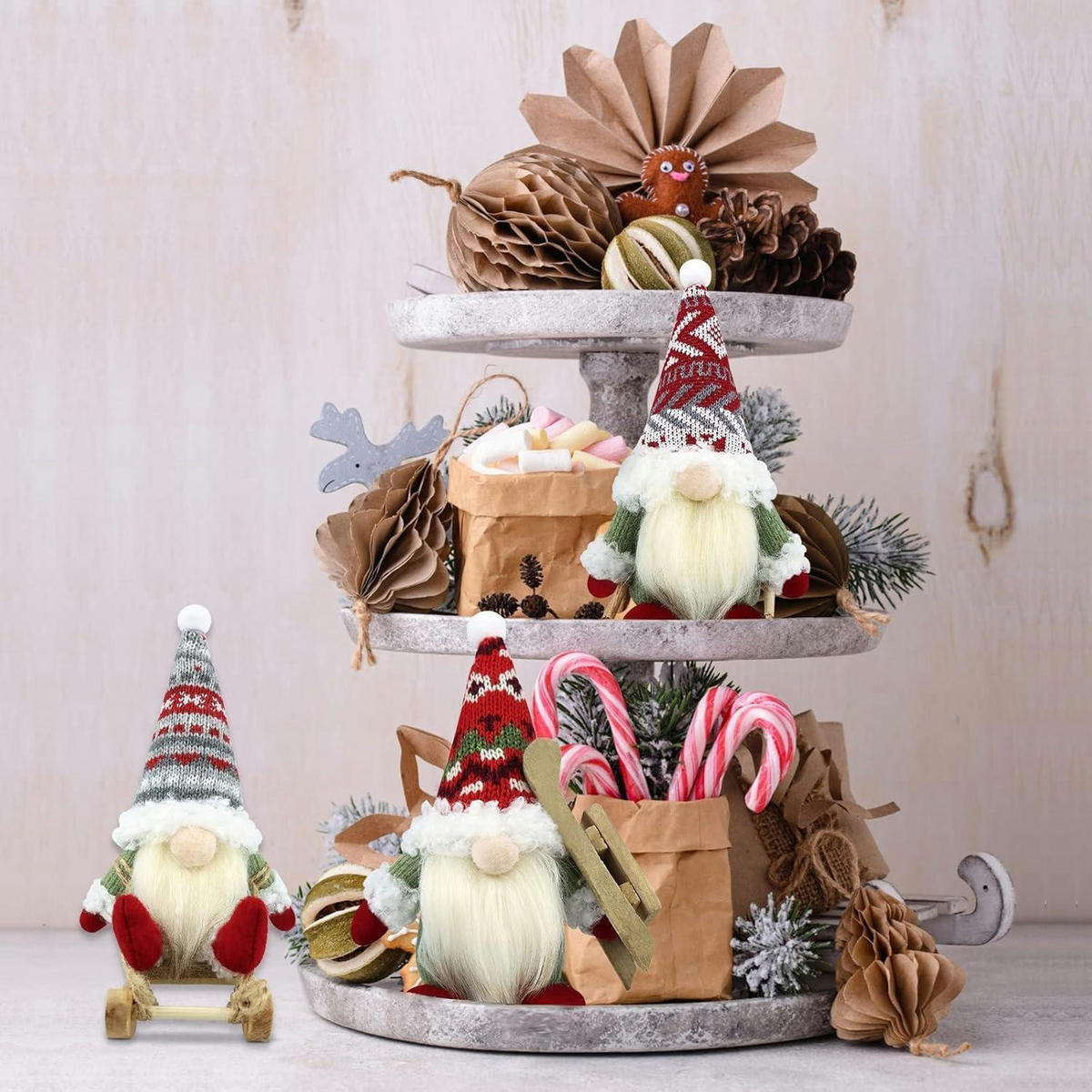 WEIHNACHTSWICHTEL 3er Set 18 cm - Multicolor, Textil (7/18/11cm)