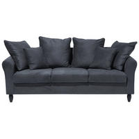 3-SITZER-SOFA Samtstoff Grau Bornholm - Dunkelgrau, Textil (197/76/79cm) - Beliani