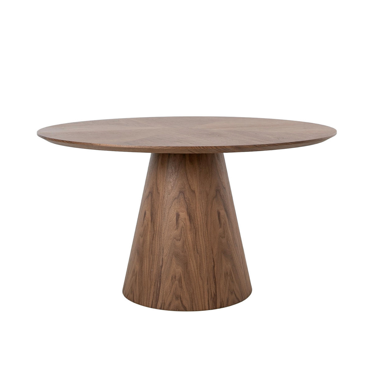 ESSTISCH Rund Walnuss Weiß 135/135/75 cm - Walnussfarben/Weiß, Holz/Stein (135/135/75cm) - ANGEL CERDA