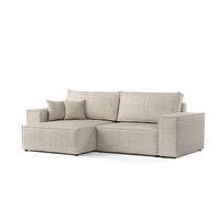 ROHOVÁ SEDAČKA CAVO, textil, Béžová - černá/béžová, dřevo/kompozitní dřevo (255/148cm) - AltaBeds