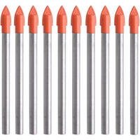 BOHRER - 10er-Pack, geeignet für Fliesen, Glas, Keramik und Marmor, mit 6 mm Hartmetallbohrern. - Orange, Metall (7.5/0.6/1cm) - DCA