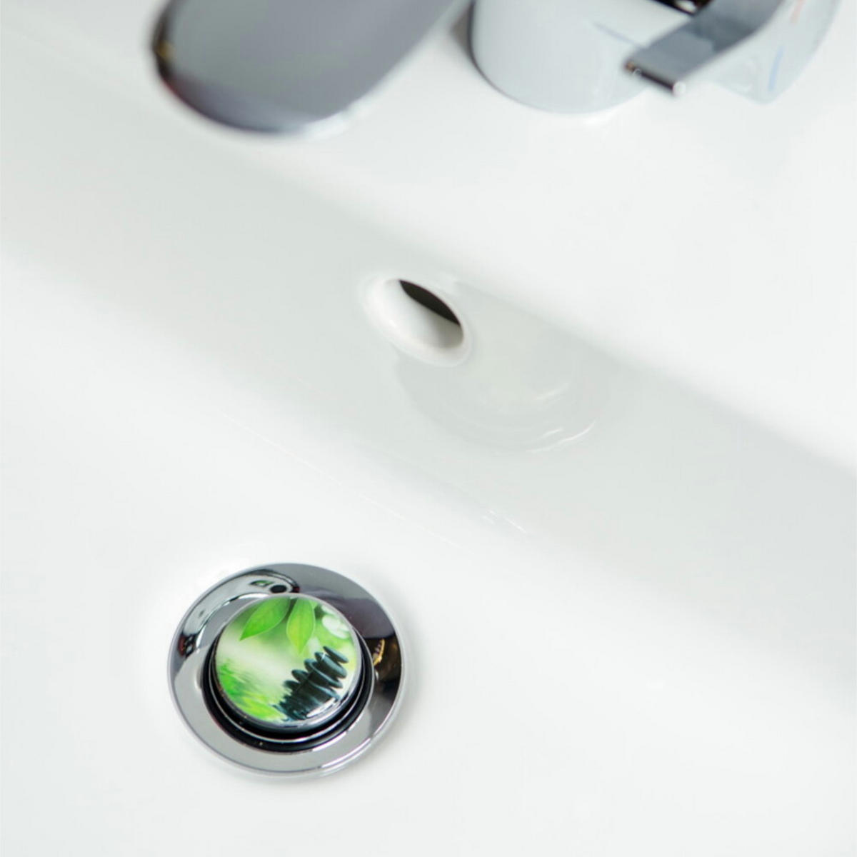 WASCHBECKENSTÖPSEL Harmony - Grün, Kunststoff/Metall (4/7/7cm) - Sanilo