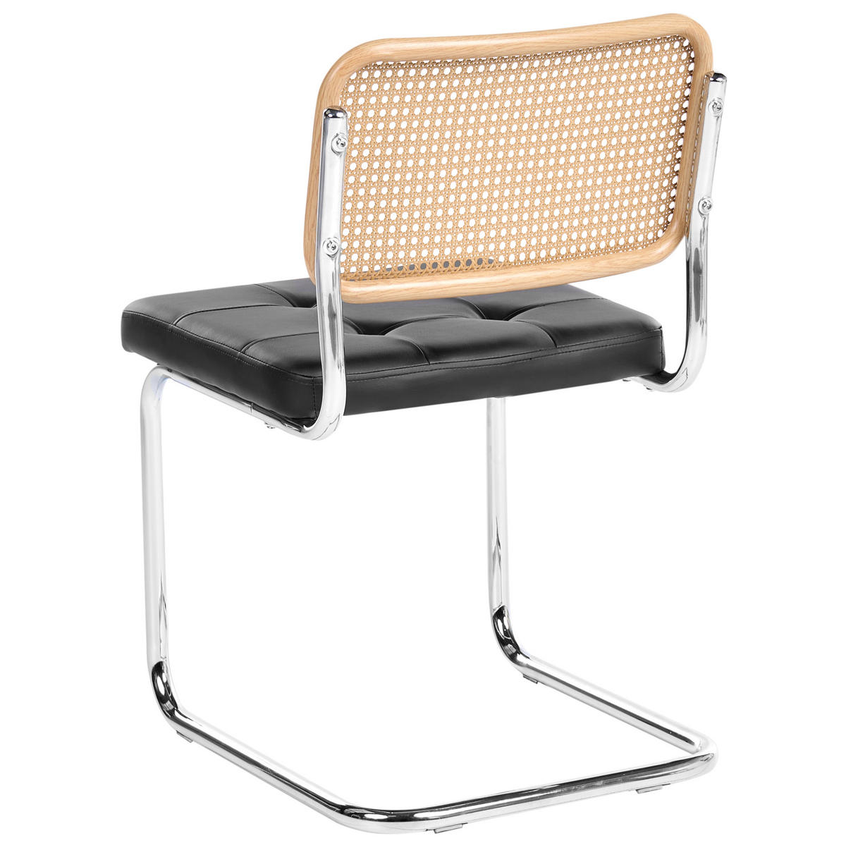 ESSZIMMERSTUHL 2er-Set Metall Schwarz Ethete - Hellbraun, Kunststoff (49/83/54cm) - Beliani