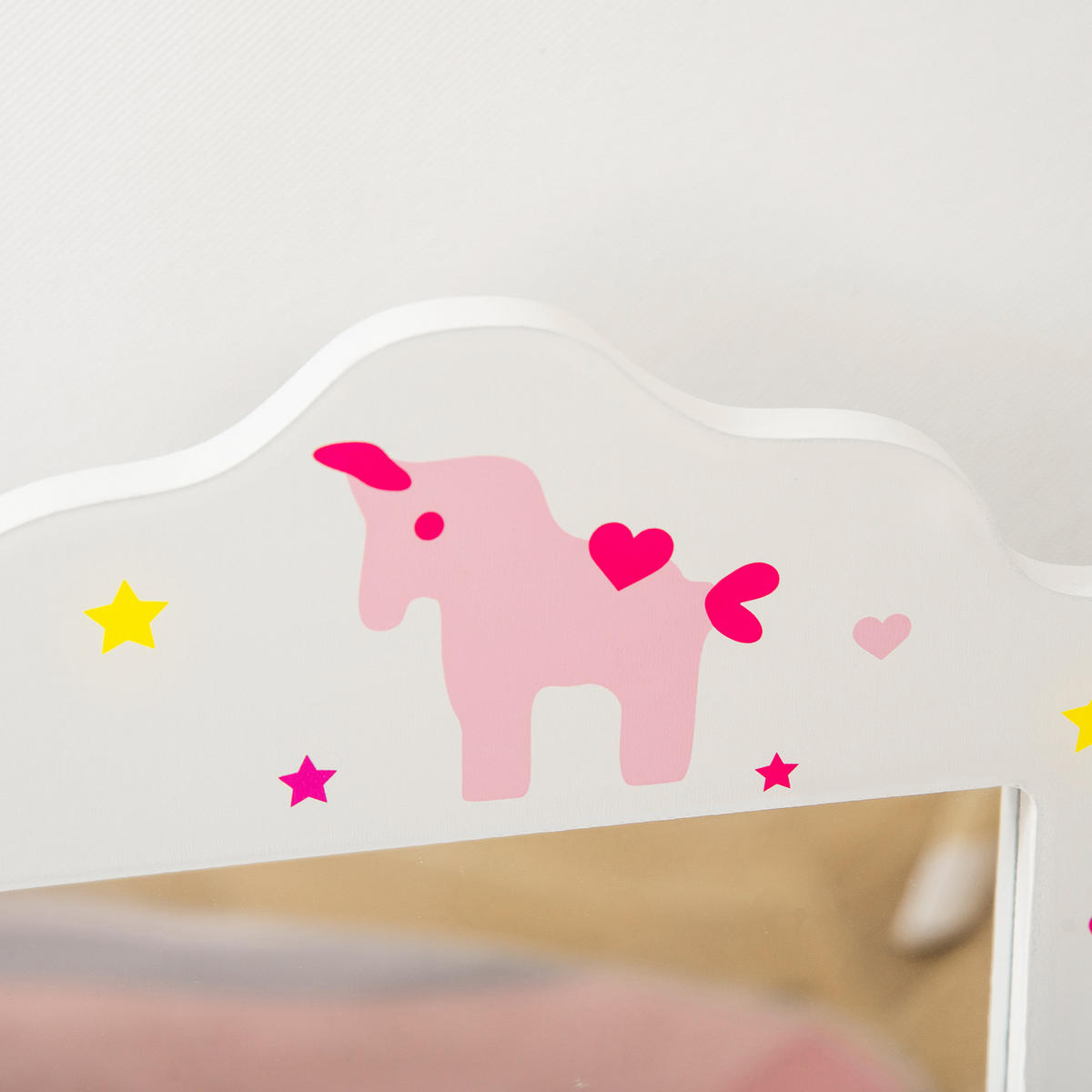 KINDERSCHMINKTISCH DE-18628 mit Triptychonspiegel & Schublade Weiß - Weiß, Holzwerkstoff (40/85.5/63cm) - ComfortXL