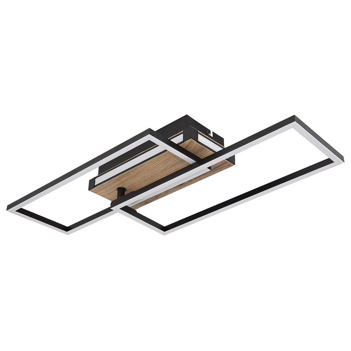 LED DECKENLEUCHTE Holzoptik Braun - Schwarz, Metall (60/25/10cm) - Globo Lighting