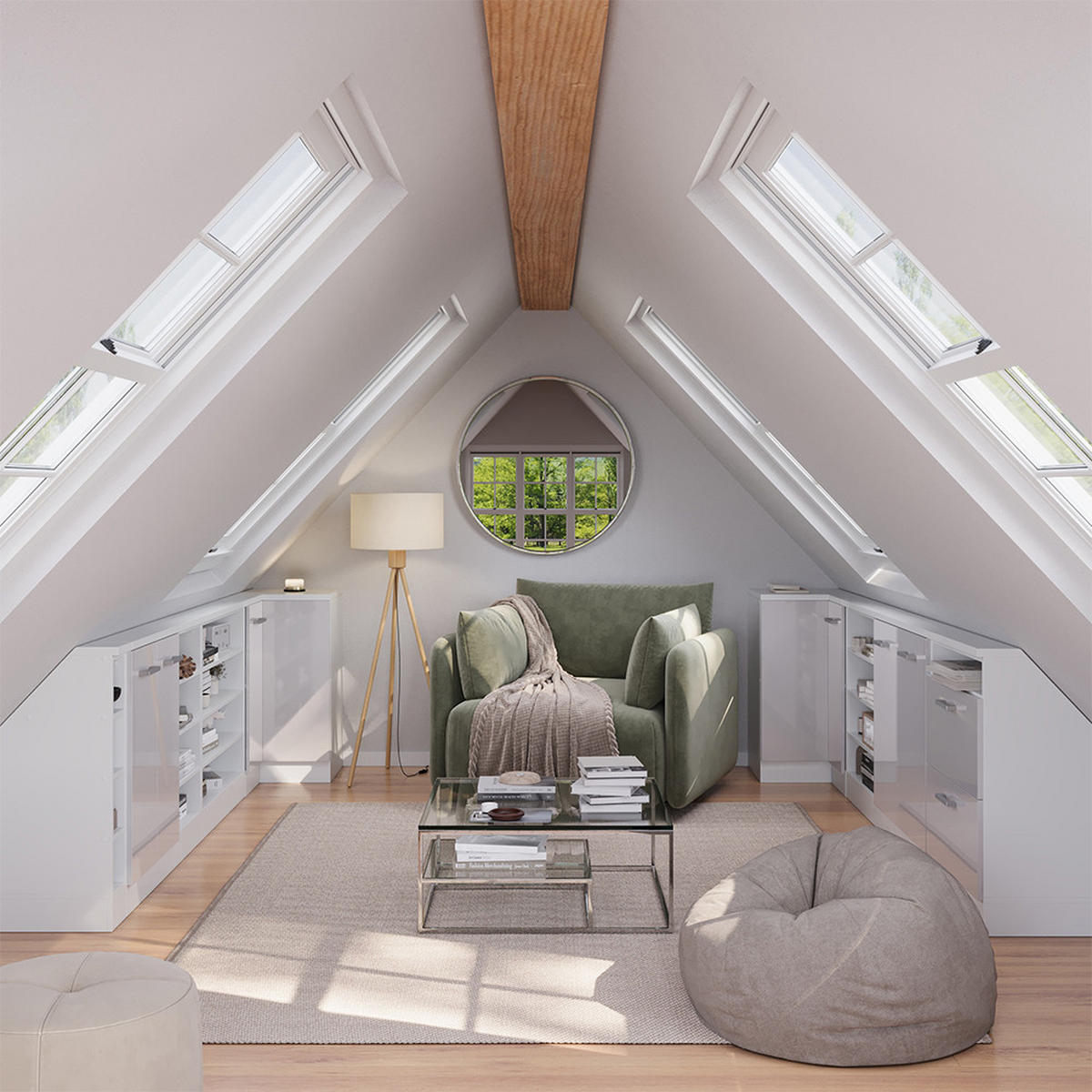 DACHSCHRÄGENSCHRANK ECKSCHRANK Rion Weiß Hochglanz/Weiß 75.6 x 81.6 cm mit 1 Tür - Weiß Hochglanz/Weiß, Holzwerkstoff (75.6/81.6/75.6cm) - Vicco