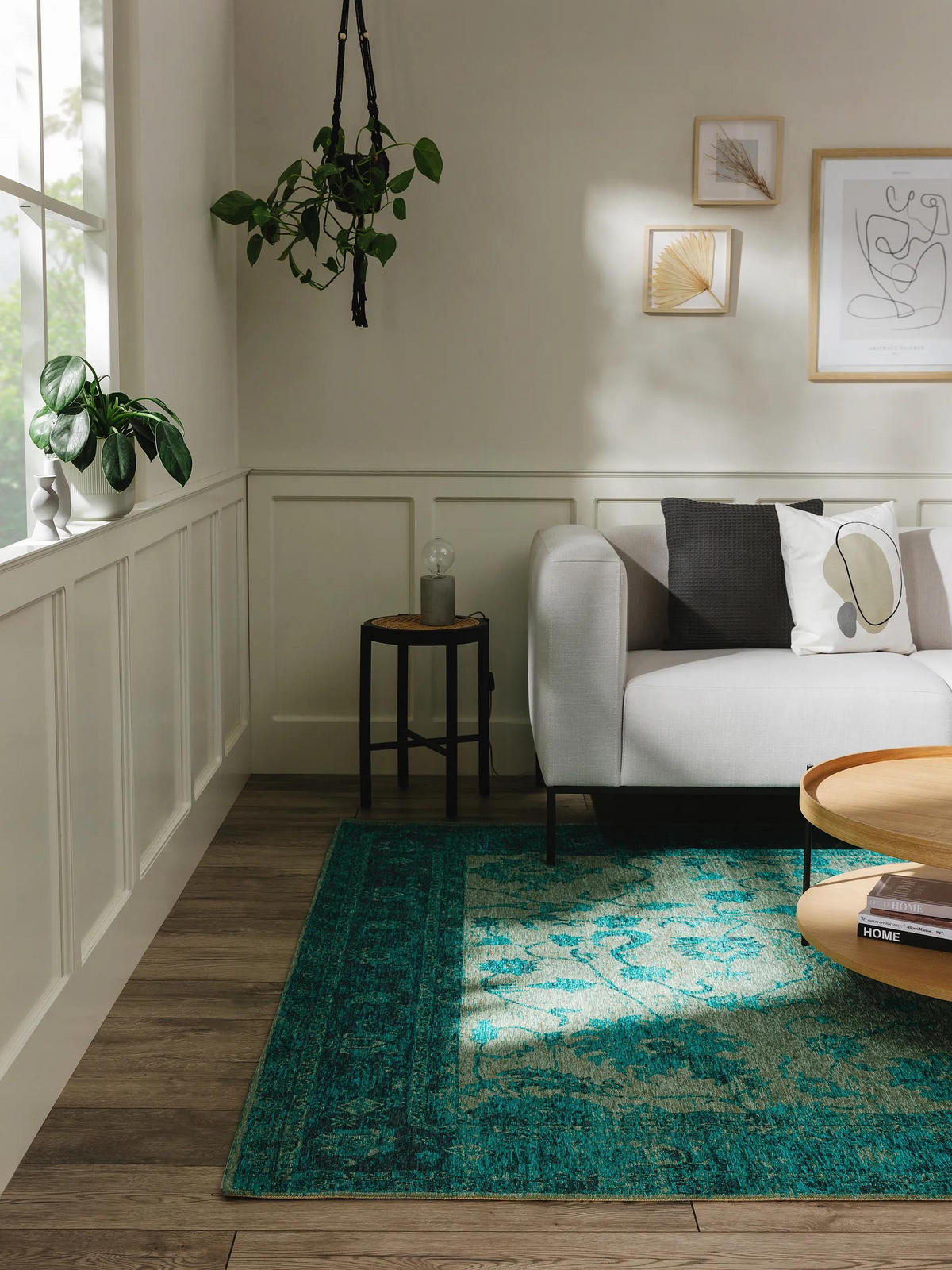 FLACHGEWEBETEPPICH Frencie Türkis 120x180 cm - Türkis, Textil (120/180cm) - benuta Nest