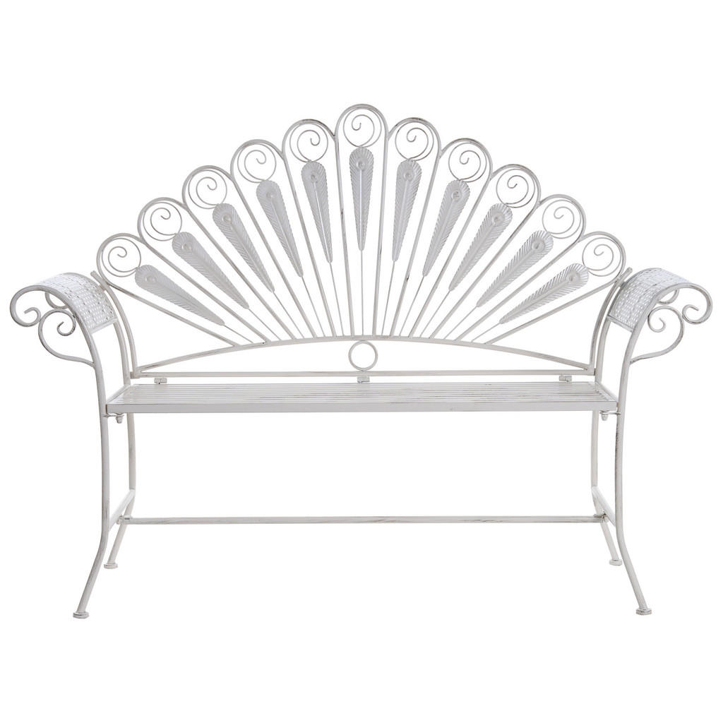 BANCĂ DE GRĂDINĂ 146 cm metal albă crem Pavia