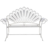 ZAHRADNÍ LAVICE 146 cm Kov Krémově bílá Pavia - bílá/krémová, kov (146/107/50cm) - Beliani