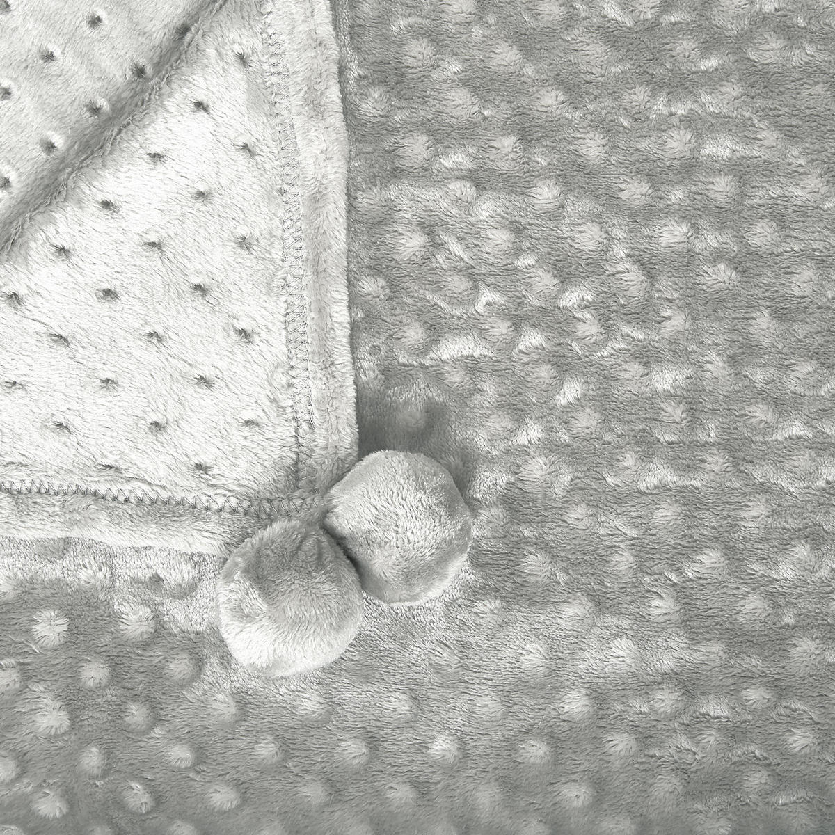 DECKE Hellgrau Samur 220/200 cm - Hellgrau, Textil (200/220cm) - Beliani