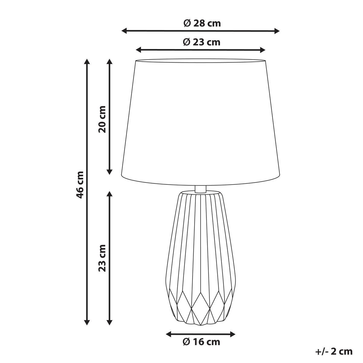 TISCHLAMPE Keramik Grau Montagua - Dunkelgrau/Schwarz, Keramik (28/28/46cm) - Beliani