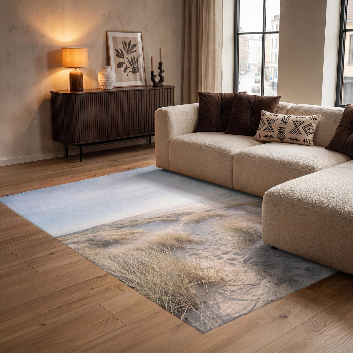 KOBERCE - Duny - Pláž - Béžová - 140x200 cm - piesková, textil/plast (140/0.4cm) - OnlyWow