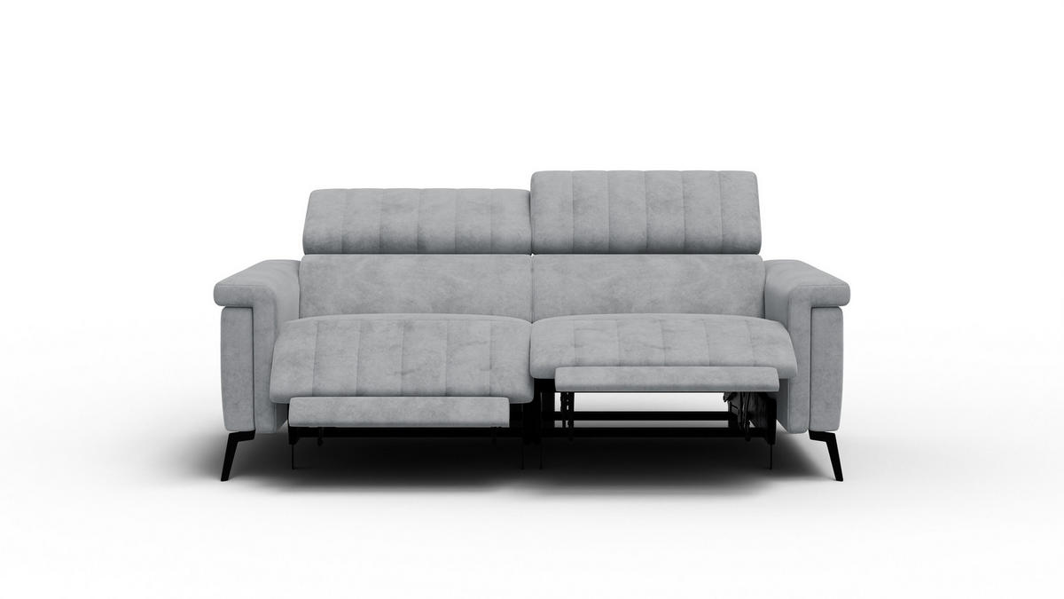 RELAXSOFA NORDEL 3-Sitzer, grau - Schwarz/Grau, Holz/Textil (194/80/105cm) - Courtois Laville