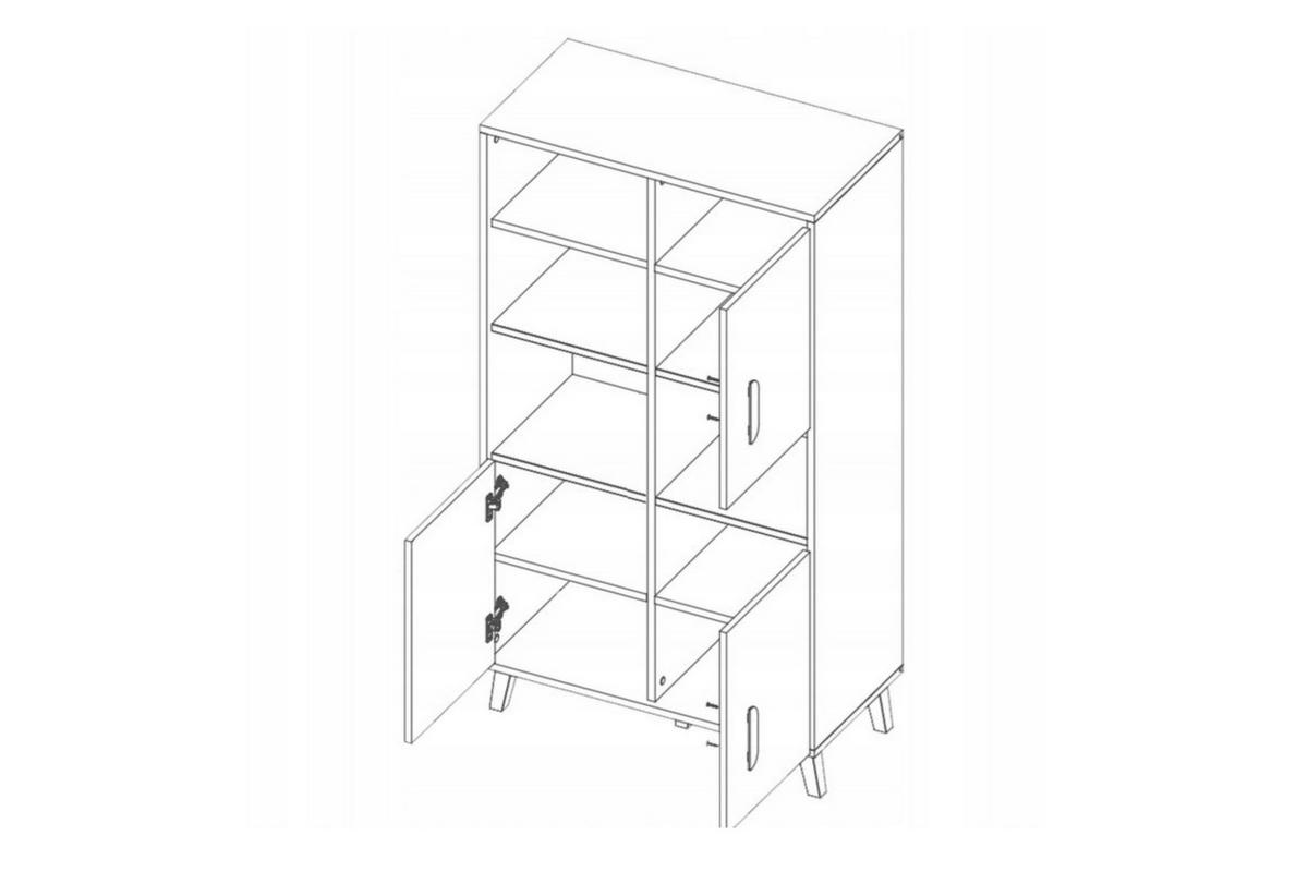 KINDERKOMMODE JUSTIN 06 80 cm breit in Weiß / Graphit / Grau / Eiche - Eichefarben/Graphitfarben, Holzwerkstoff (80/140/40cm) - Deine Möbel 24