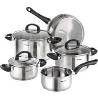 TOPFSET Mia, Edelstahl, Induktion, 5-teilig - Edelstahlfarben, Kunststoff/Metall - Karcher