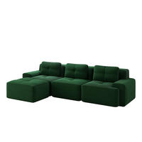 3-SITZER ECKSOFA Cord Grün Ohne Montage - Grün, Textil (293/177cm) - WISHDOR
