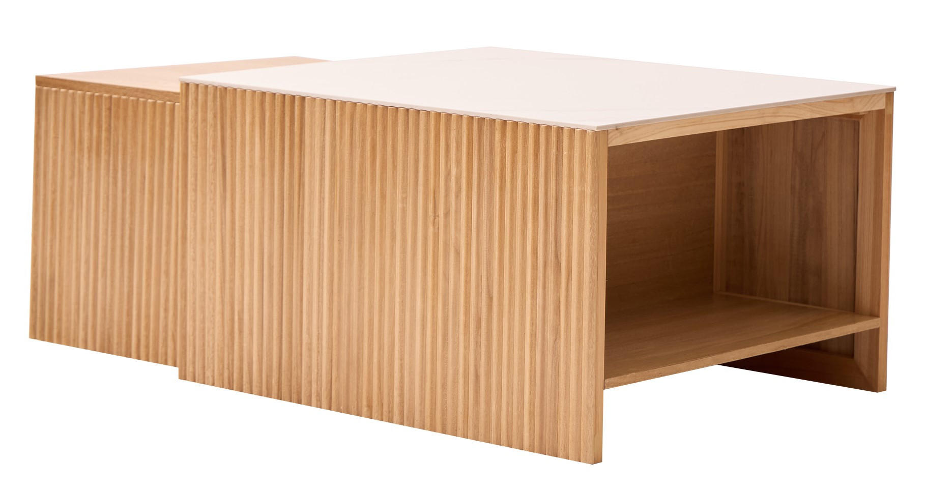 COUCHTISCH (2er Set) Rechteckig Braun 50 x 39 x 36 cm / 70 x 60 x 40 cm - Braun, Holz (60/70/40cm) - Nordlys