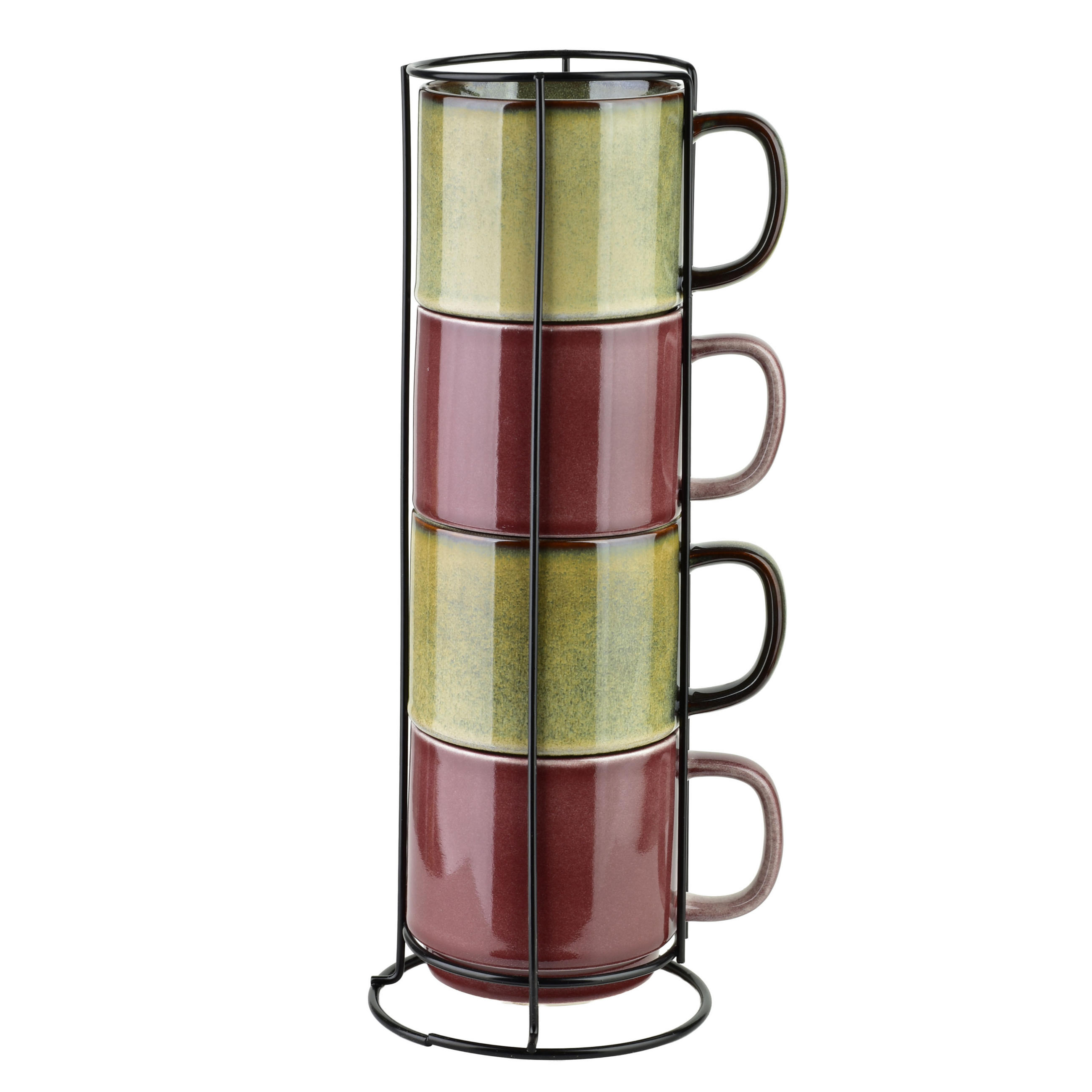 BECHER Evie 4er Set Hellgrün 15/15/36 cm Porzellan - Hellgrün, Keramik (15/36/15cm) - Mondex