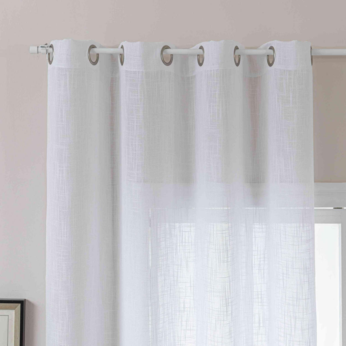 GARDINE SEOUL HxB 245x140 cm Weiß - Weiß, Textil (140/245cm) - Gardinenbox