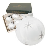 CHRISTBAUMKUGELN Sternennacht Weiß 8cm (Glas / 6 Stk.) - Weiß, Glas (8/8.5/8cm)