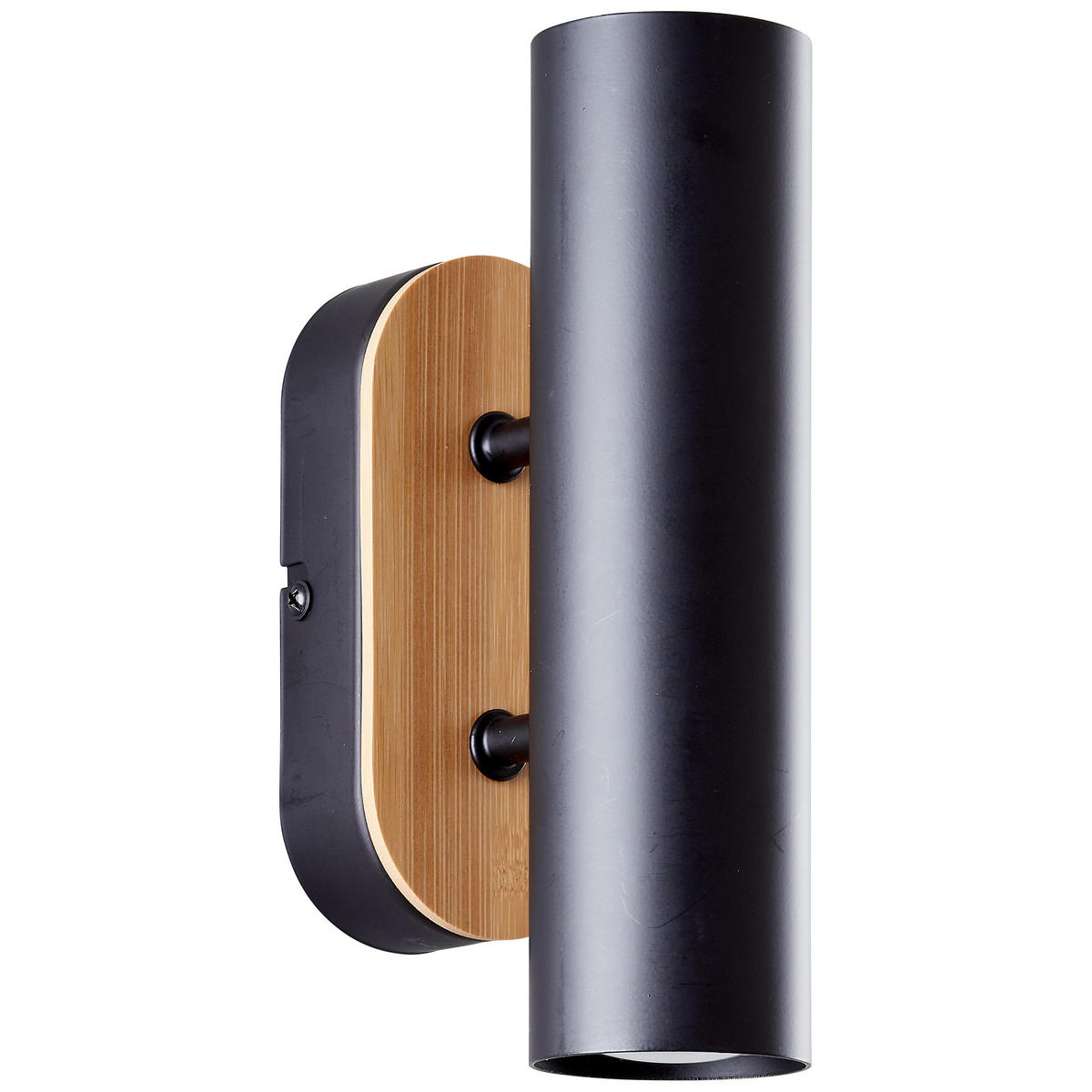 WANDLEUCHTE Niels Schwarz matt/Natur 12/6/20 cm - Multicolor, Metall (6/20/12cm) - Brilliant