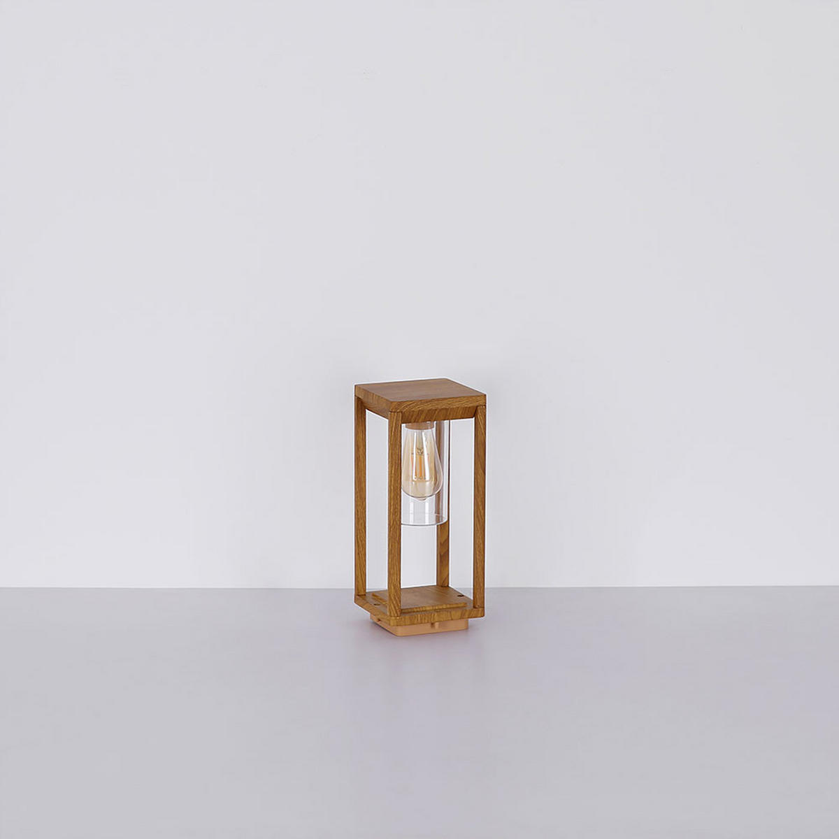 WEGELEUCHTE CANDELA Braun Holzoptik - Braun, Glas (15/15/35cm) - Globo Lighting