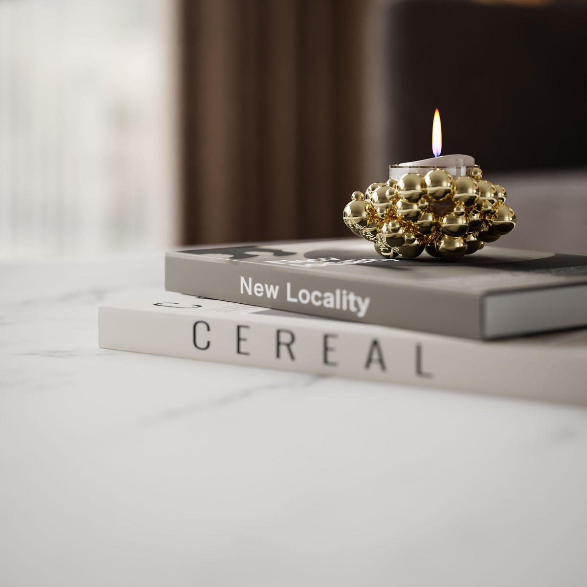 COUCHTISCH SAPHIRA GOLD mit Ablageboden, Weißer Marmor - Weiß, Holzwerkstoff (60/100/40cm) - Lookway